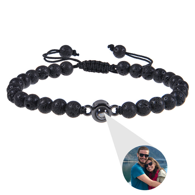 Chinese-Style Lucky Stone Bracelet – Custom Nano-Projection Photo Bracelet