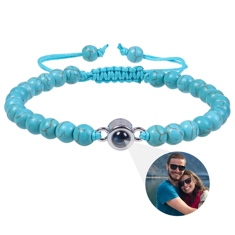 Chinese-Style Lucky Stone Bracelet – Custom Nano-Projection Photo Bracelet