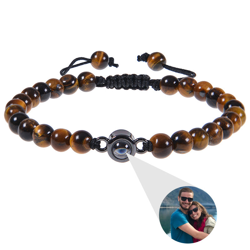 Chinese-Style Lucky Stone Bracelet – Custom Nano-Projection Photo Bracelet