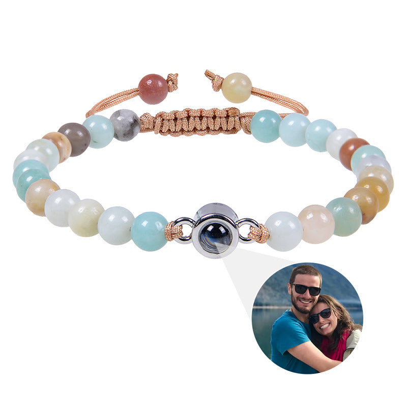 Chinese-Style Lucky Stone Bracelet – Custom Nano-Projection Photo Bracelet