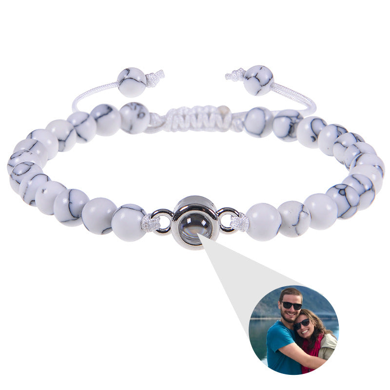 Chinese-Style Lucky Stone Bracelet – Custom Nano-Projection Photo Bracelet