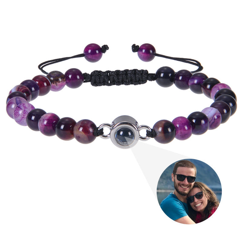 Chinese-Style Lucky Stone Bracelet – Custom Nano-Projection Photo Bracelet