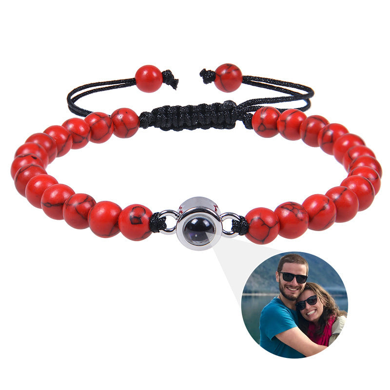 Chinese-Style Lucky Stone Bracelet – Custom Nano-Projection Photo Bracelet
