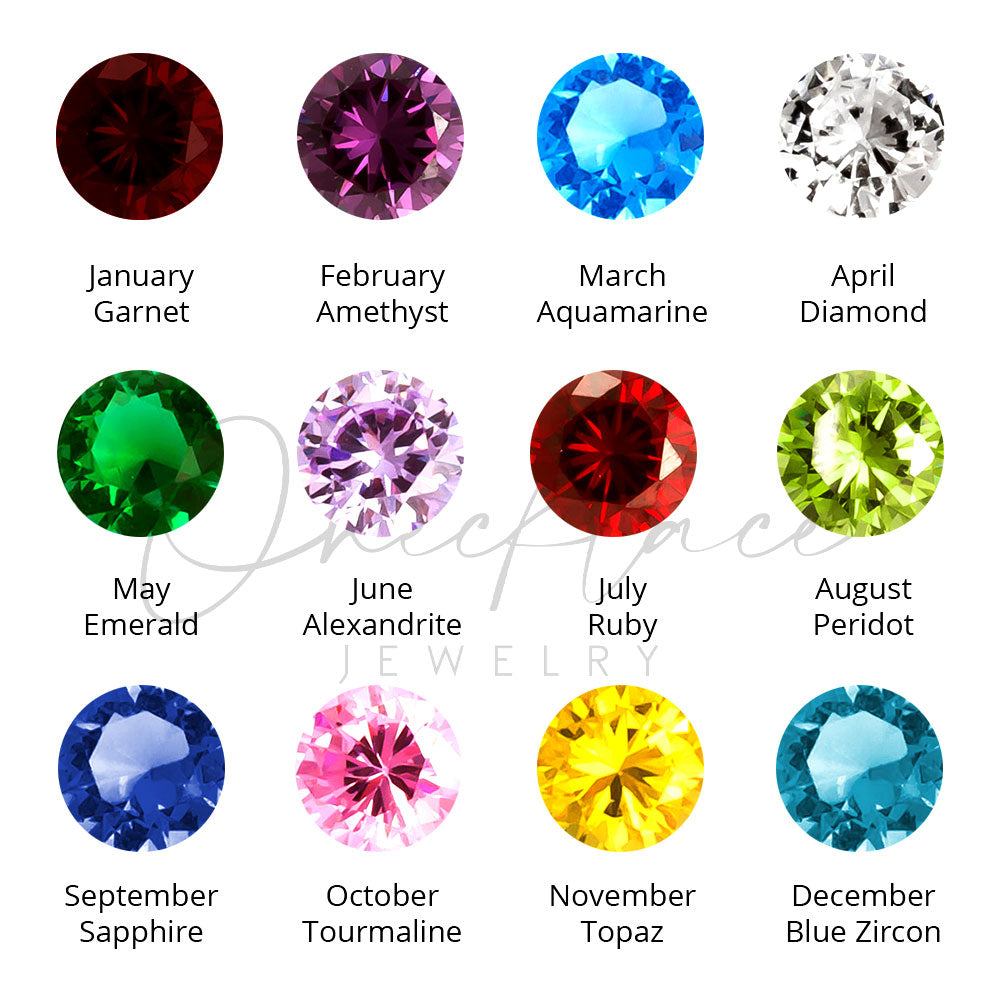 Custom Name Necklace with Birthstone – 925 Sterling Silver, 18k Gold Plated