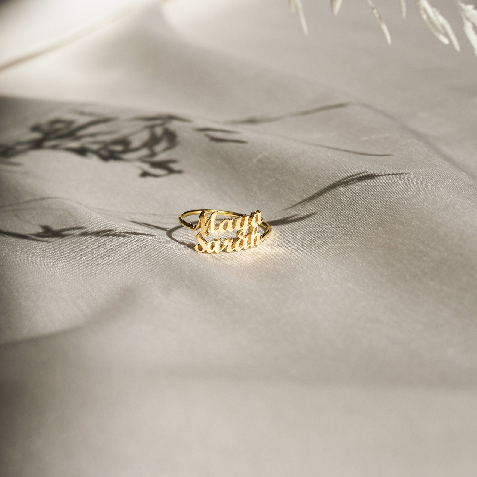 Custom Double Name Ring • Personalized 925 Sterling Silver & Plating Options