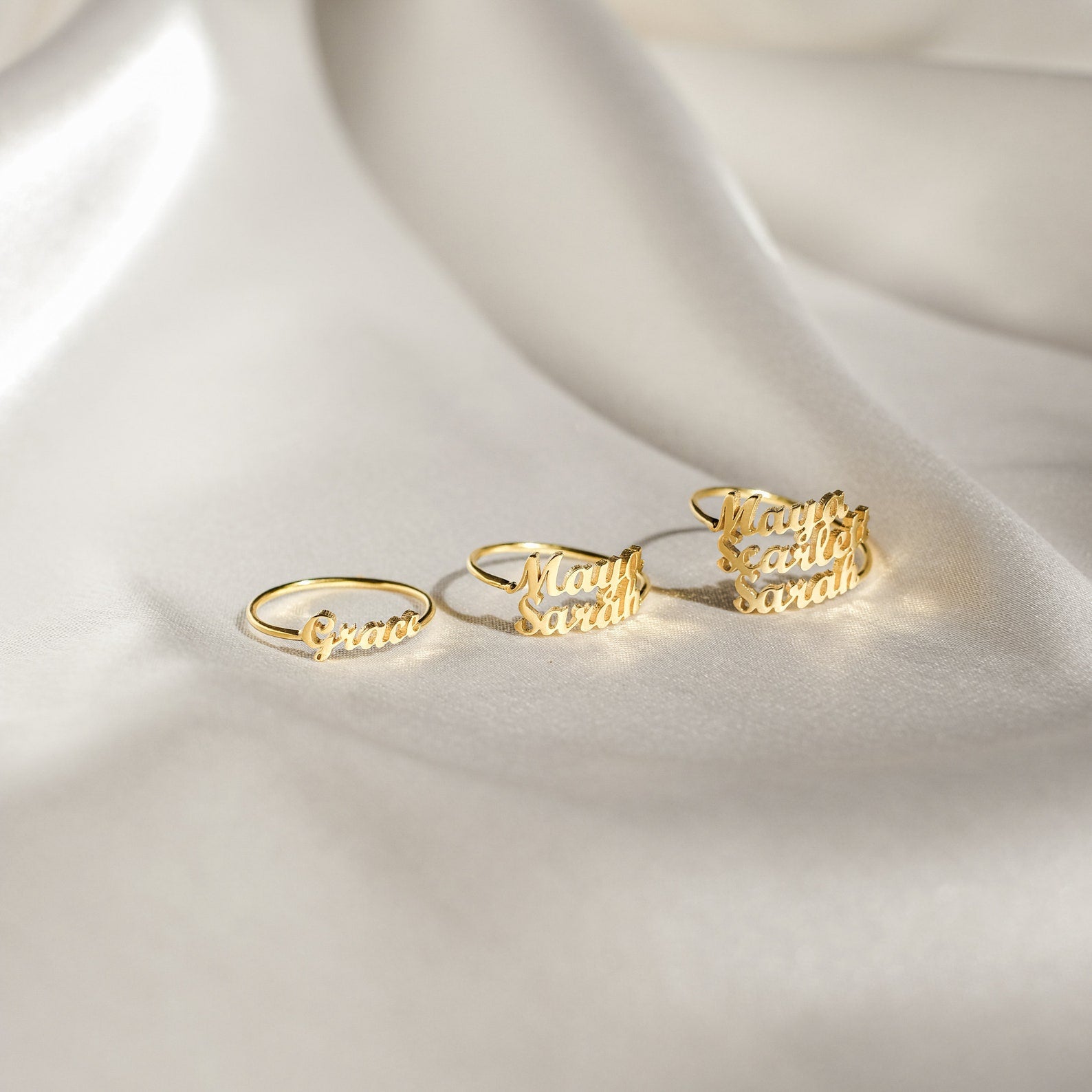 Custom Double Name Ring • Personalized 925 Sterling Silver & Plating Options