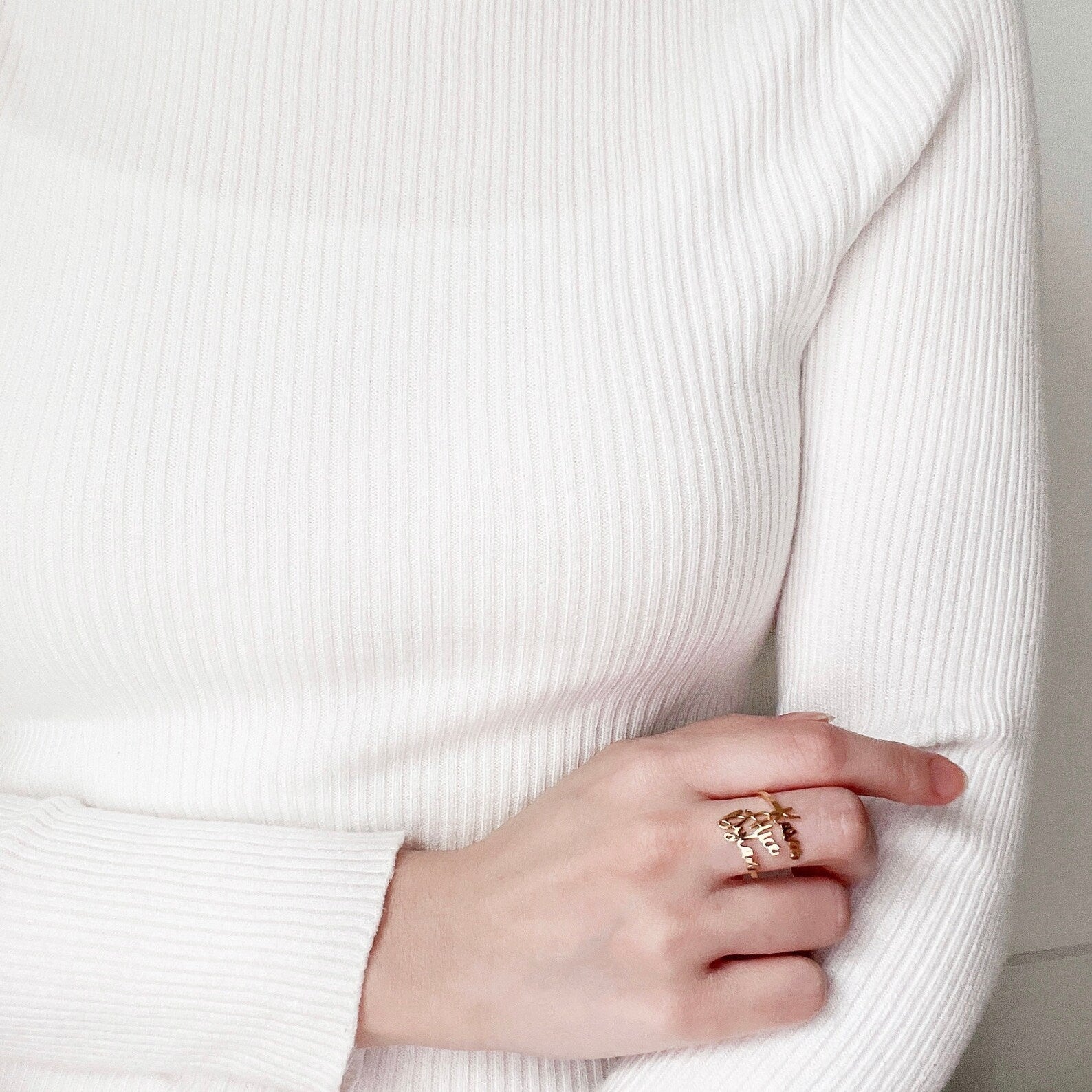 Custom Double Name Ring • Personalized 925 Sterling Silver & Plating Options
