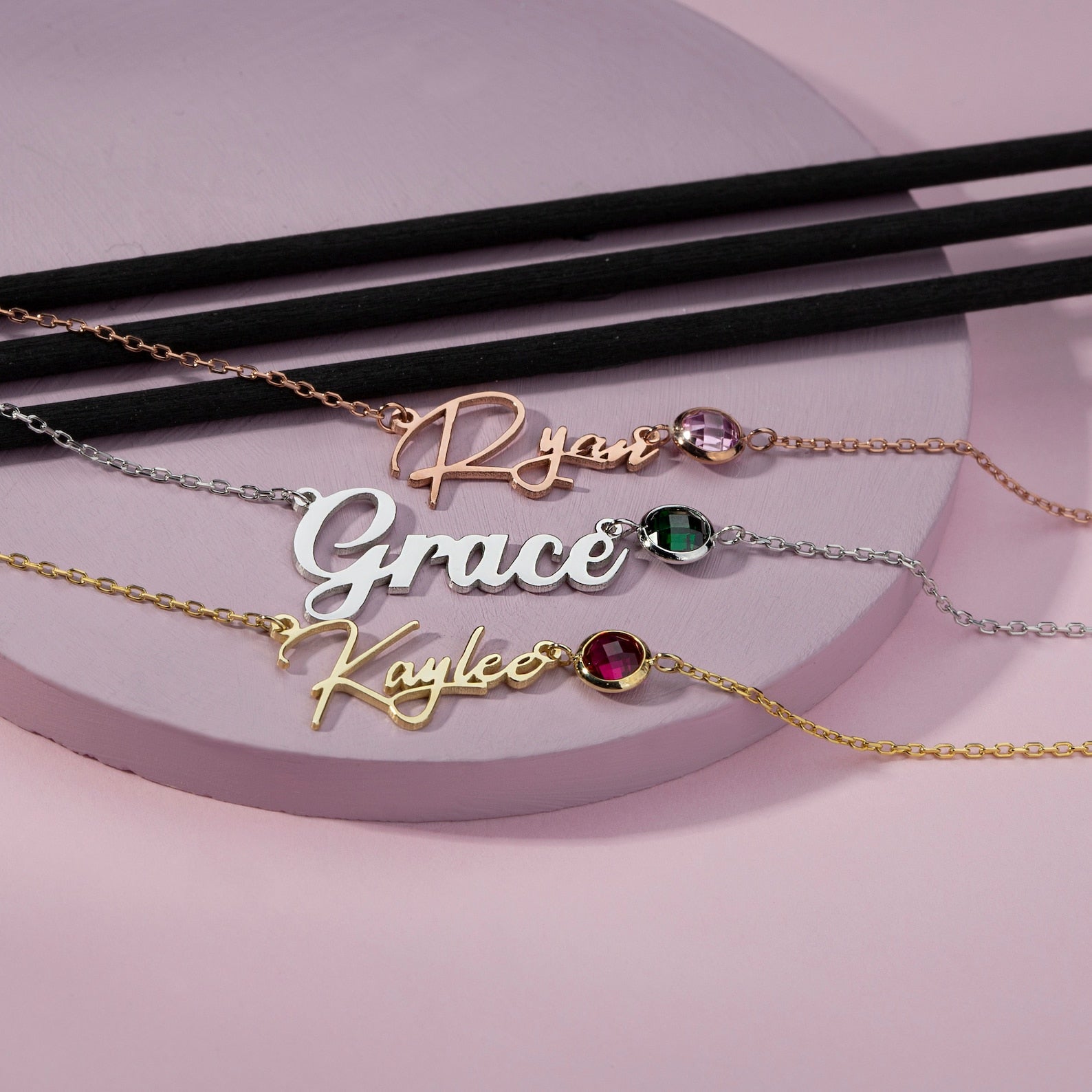 Personalized Birthstone Name Bracelet