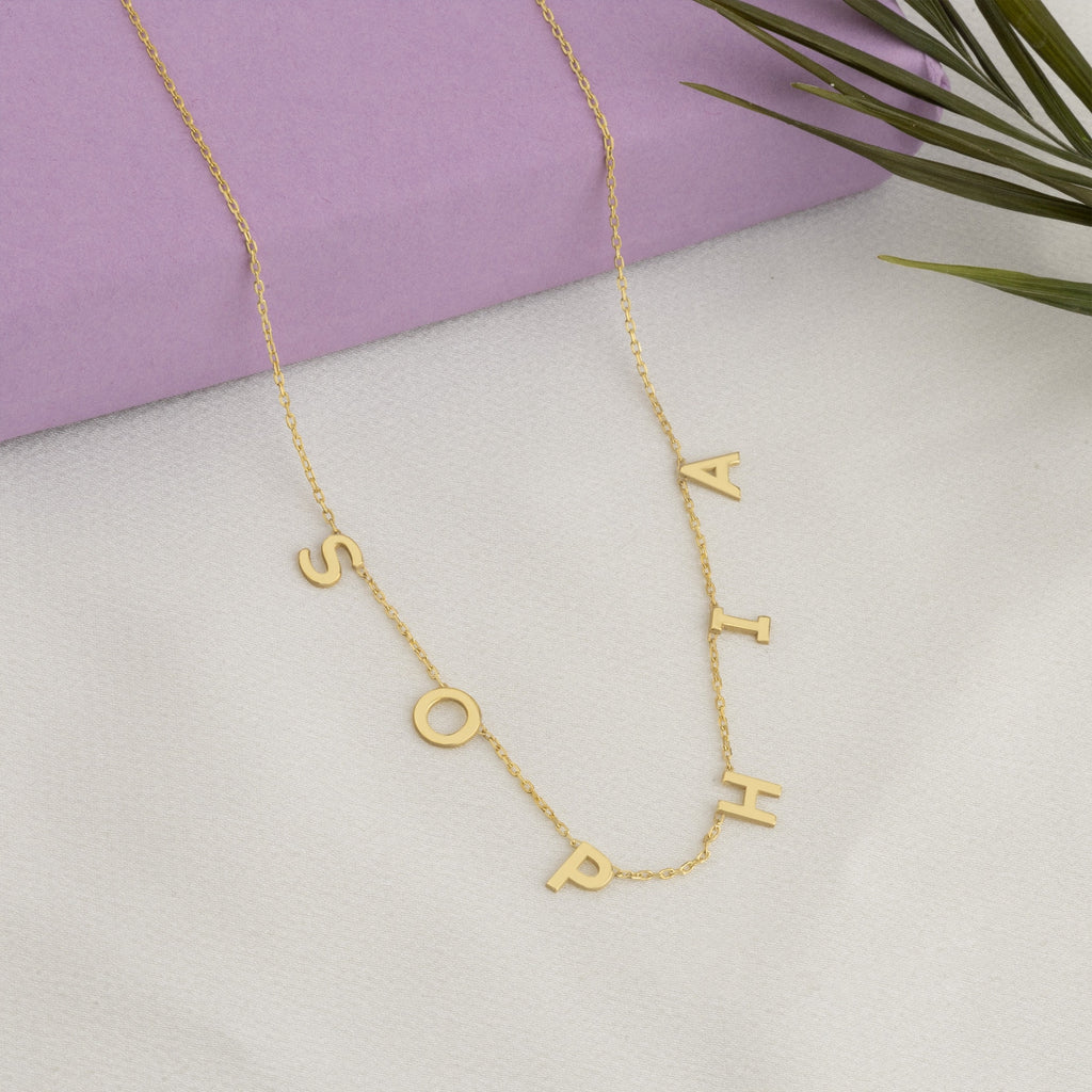 Custom Linked-Letter Necklace • Personalized 925 Sterling Silver & Plating Options