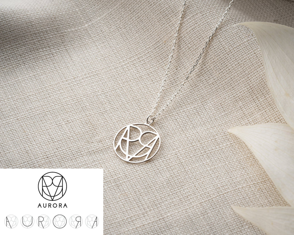 Custom Geometric Name Logo Necklace – One-of-a-Kind Personalized Gift