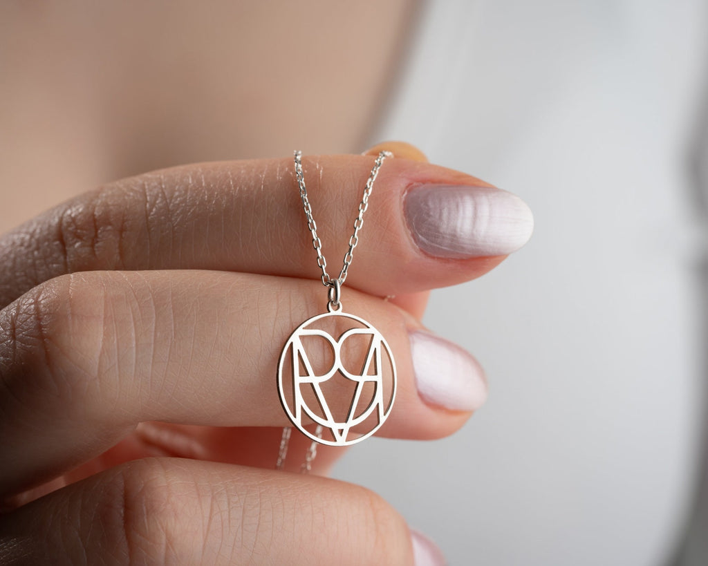 Custom Geometric Name Logo Necklace – One-of-a-Kind Personalized Gift
