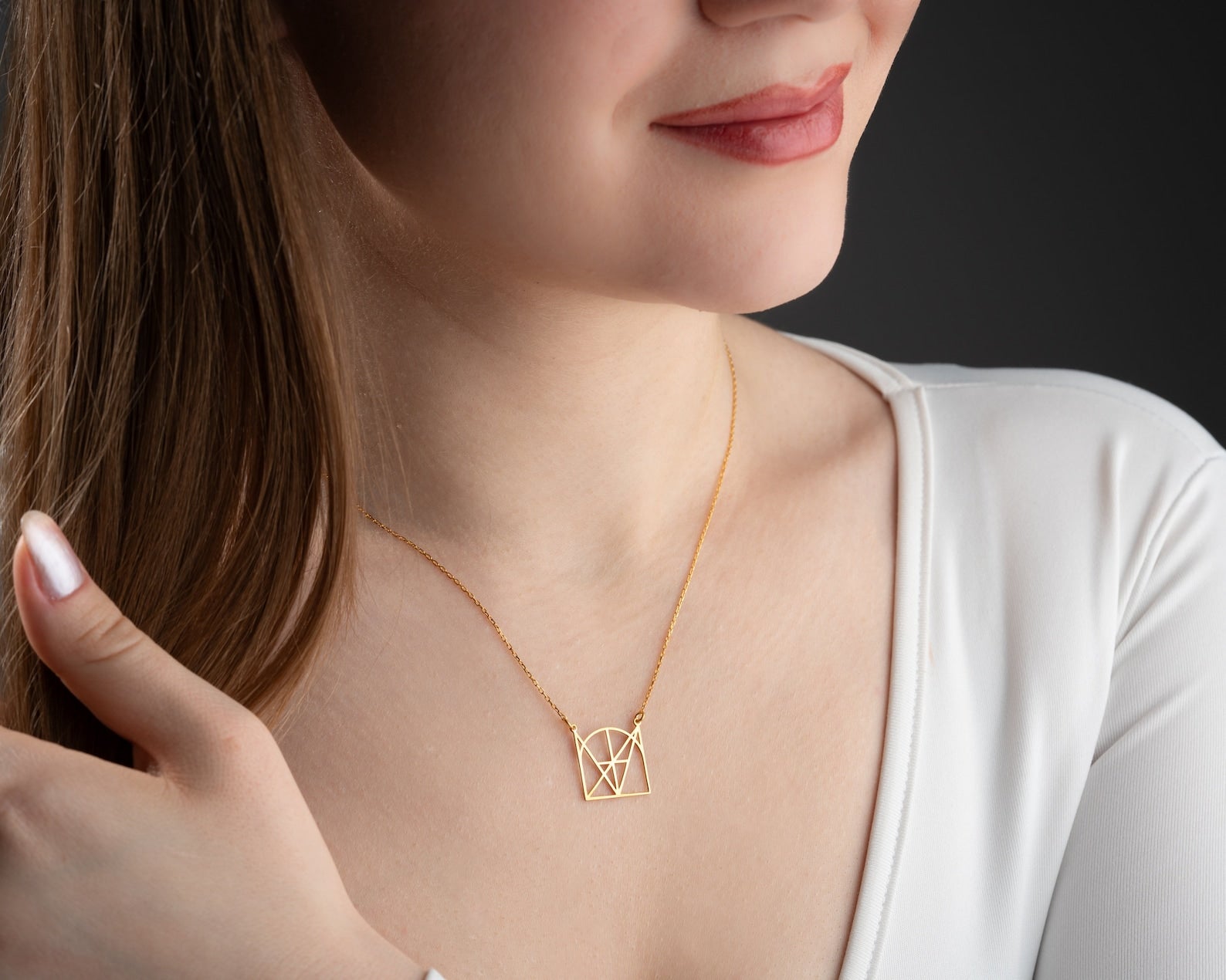 Custom Geometric Name Logo Necklace – One-of-a-Kind Personalized Gift