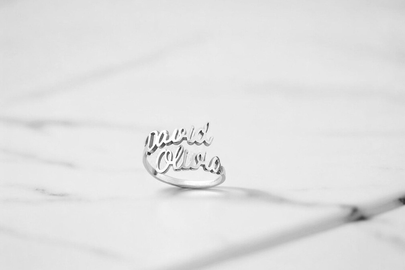 Custom Double Name Ring • Personalized 925 Sterling Silver & Plating Options