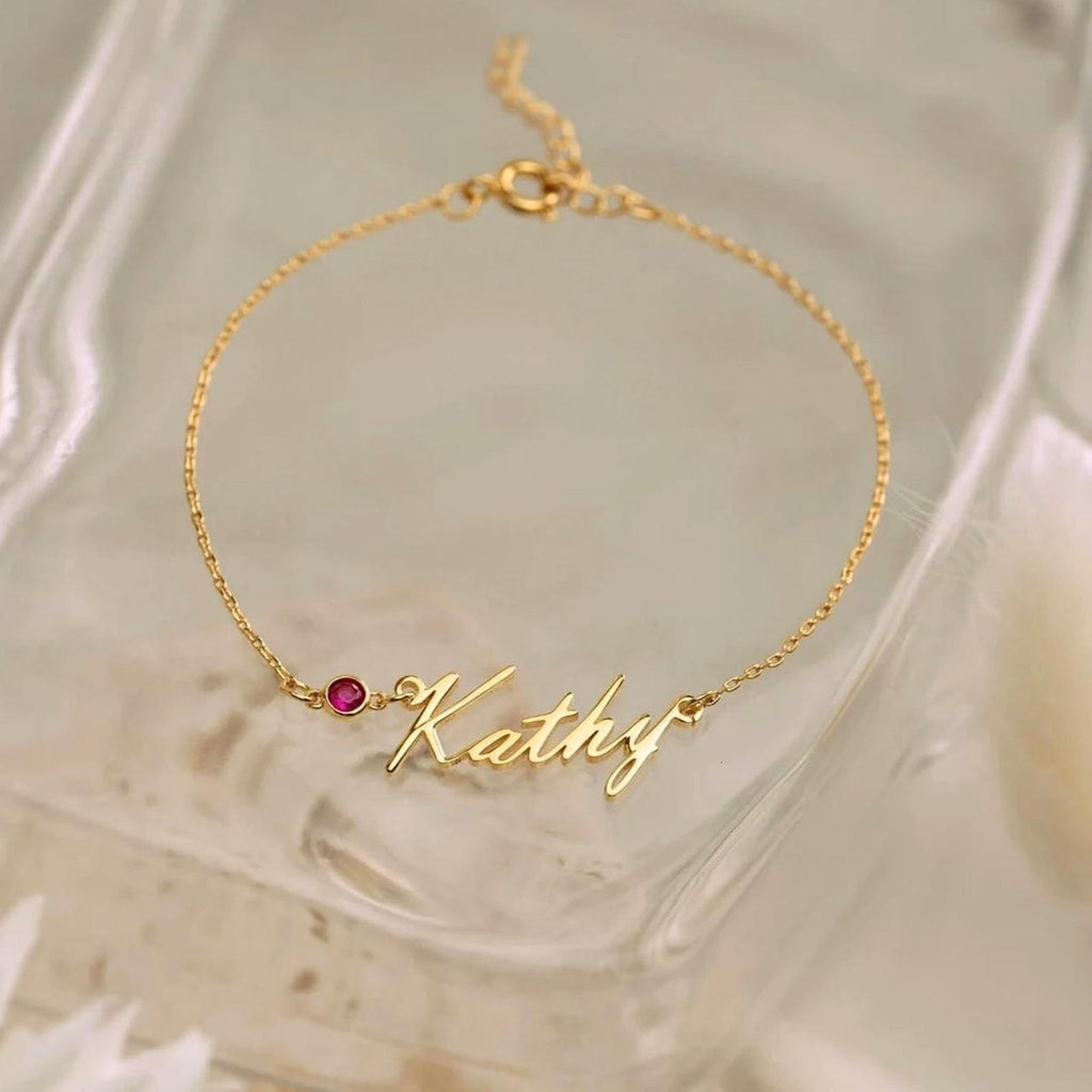 Personalized Birthstone Name Bracelet