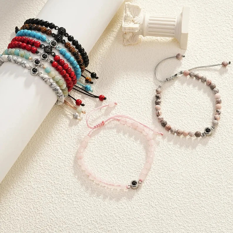 Chinese-Style Lucky Stone Bracelet – Custom Nano-Projection Photo Bracelet