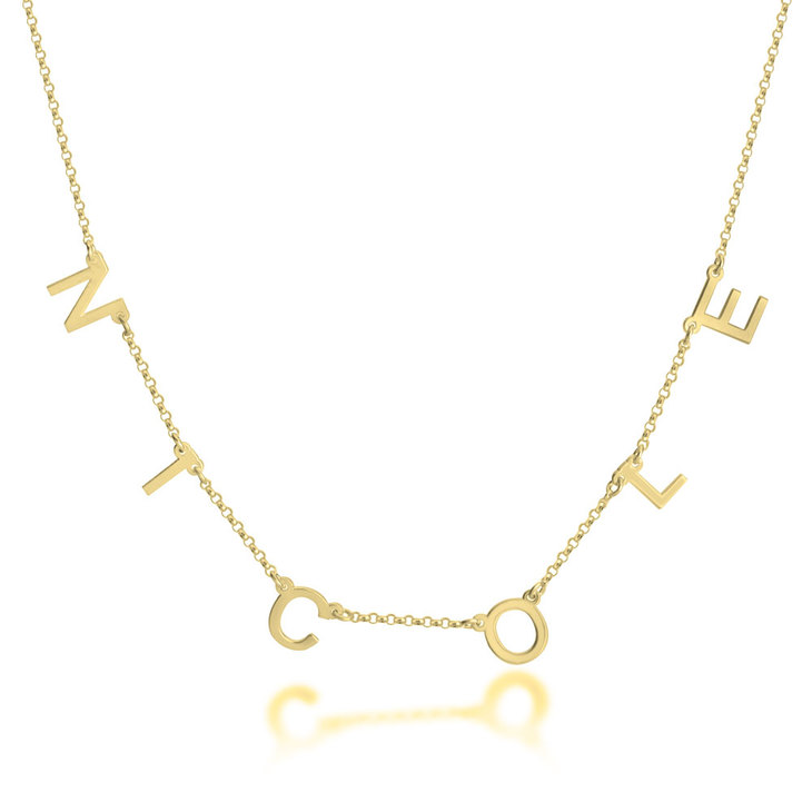 Custom Linked-Letter Necklace • Personalized 925 Sterling Silver & Plating Options